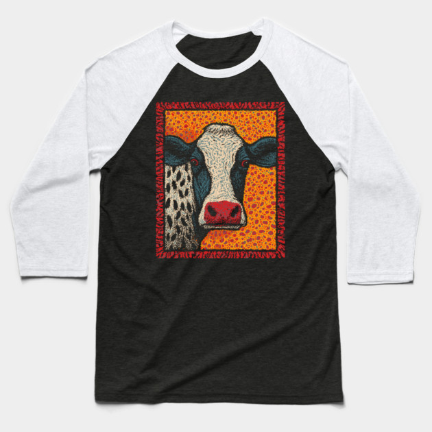 Abstract Pop Art Cow | The Street Art Doodle Baseball T-Shirt by TuncGK
