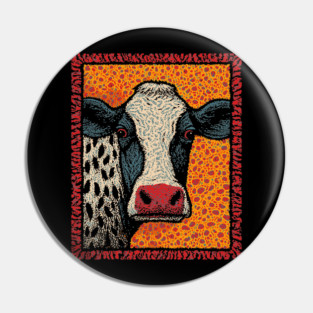 Abstract Pop Art Cow | The Street Art Doodle Pin