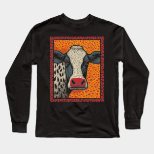 Abstract Pop Art Cow | The Street Art Doodle Long Sleeve T-Shirt