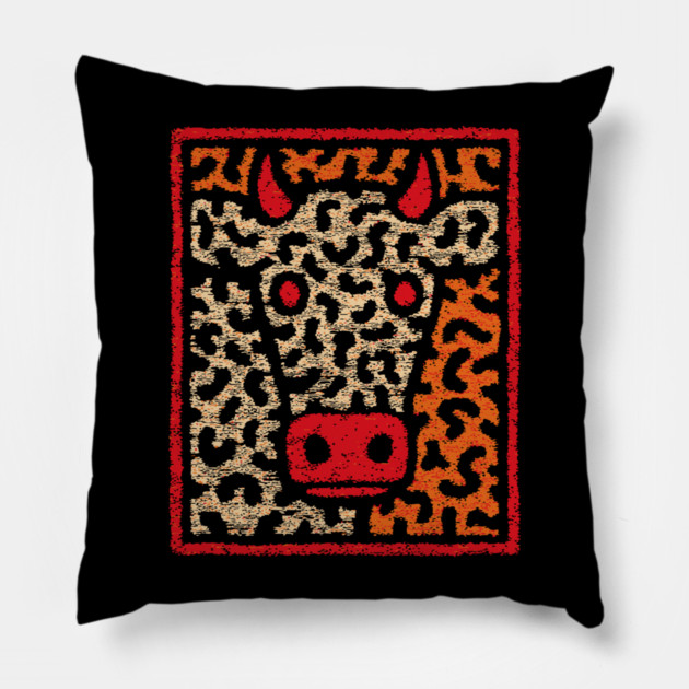 Realistic Cow Portrait | The Farmhouse Art Print Pillow by TuncGK