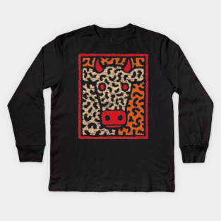 Realistic Cow Portrait | The Farmhouse Art Print Kids Long Sleeve T-Shirt