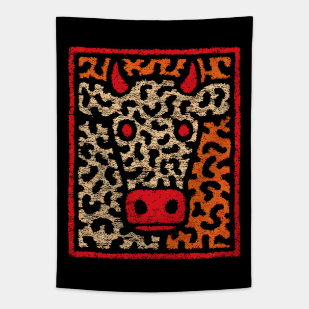 Realistic Cow Portrait | The Farmhouse Art Print Tapestry by TuncGK