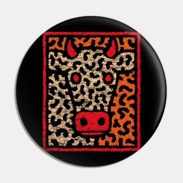 Realistic Cow Portrait | The Farmhouse Art Print Pin by TuncGK