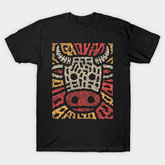 Tribal Bull Glyph | The Sacred Cow Totem T-Shirt by TuncGK