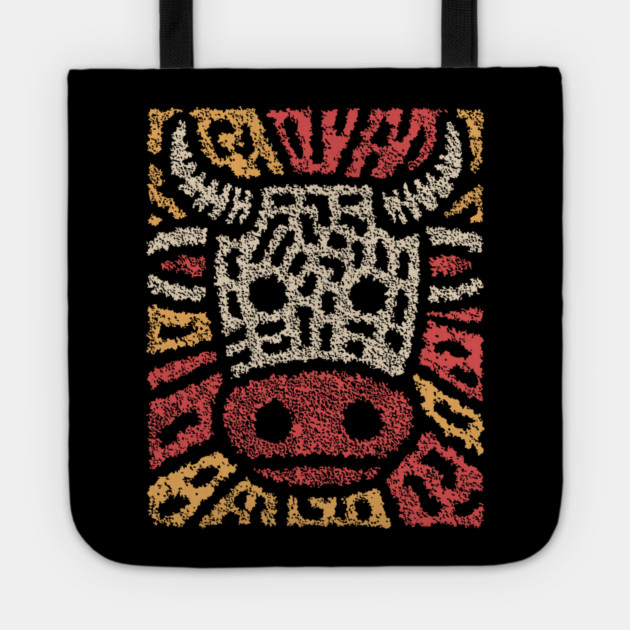 Tribal Bull Glyph | The Sacred Cow Totem Tote by TuncGK