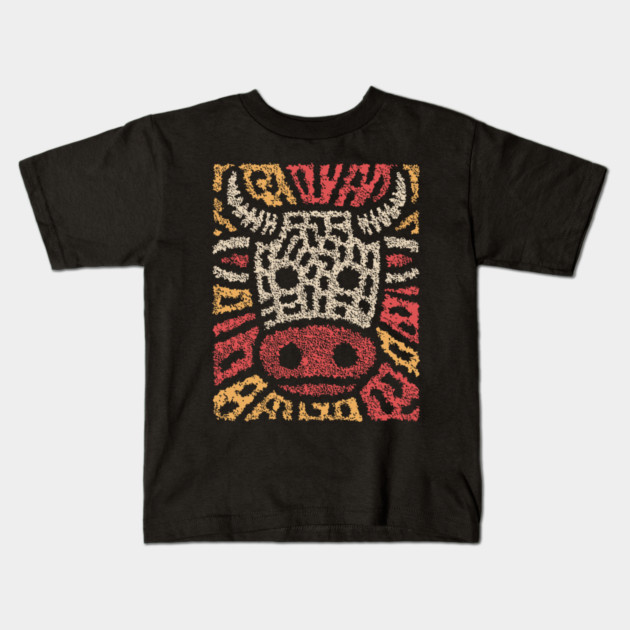 Tribal Bull Glyph | The Sacred Cow Totem Kids T-Shirt by TuncGK