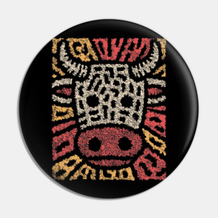 Tribal Bull Glyph | The Sacred Cow Totem Pin