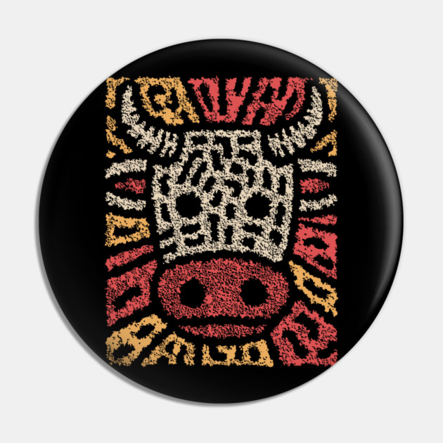 Tribal Bull Glyph | The Sacred Cow Totem Pin by TuncGK