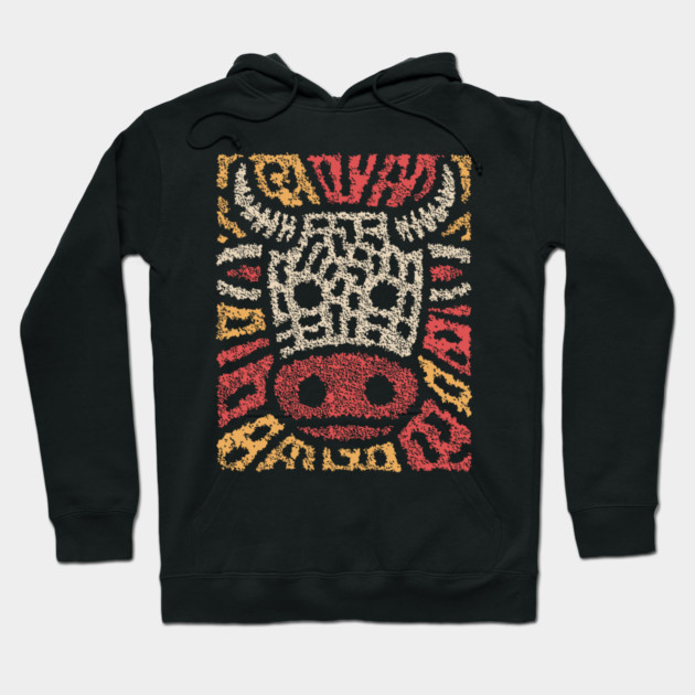 Tribal Bull Glyph | The Sacred Cow Totem Hoodie by TuncGK