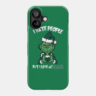 Grinch Philadelphia Eagles Funny Christmas Sports Hate People Love Eagles 2 M7987 Phone Case