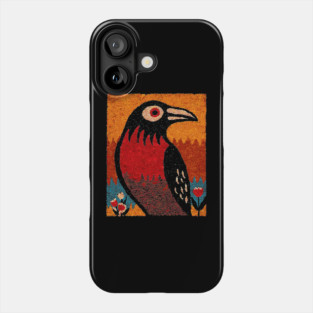Folk Art Crow | The Autumnal Raven Tapestry Phone Case