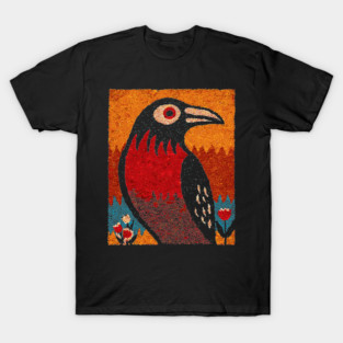 Folk Art Crow | The Autumnal Raven Tapestry T-Shirt