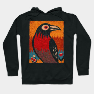 Folk Art Crow | The Autumnal Raven Tapestry Hoodie