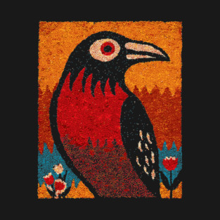 Folk Art Crow | The Autumnal Raven Tapestry T-Shirt