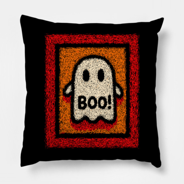 Friendly Ghost | The Cheerful Halloween Boo Pillow by TuncGK