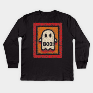 Friendly Ghost | The Cheerful Halloween Boo Kids Long Sleeve T-Shirt