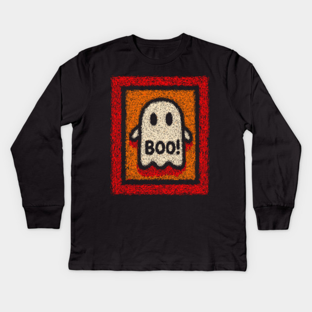 Friendly Ghost | The Cheerful Halloween Boo Kids Long Sleeve T-Shirt by TuncGK