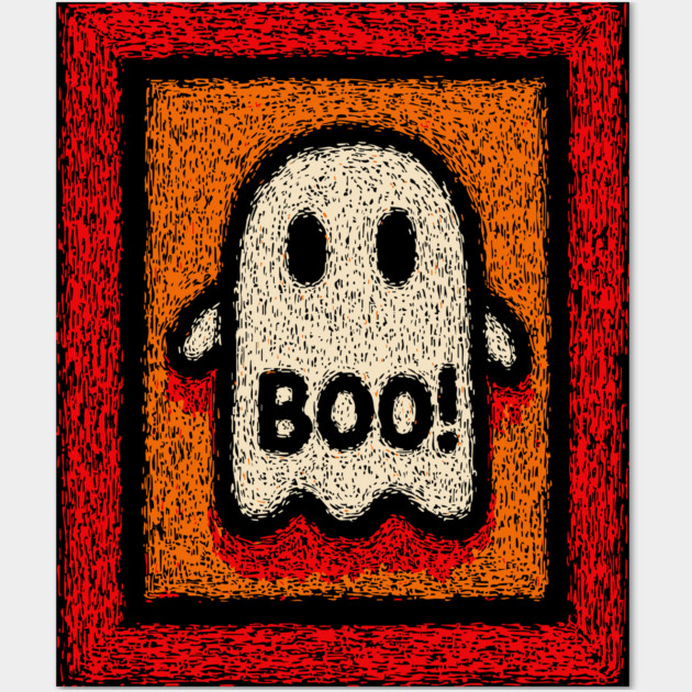 Friendly Ghost | The Cheerful Halloween Boo Wall Art by TuncGK