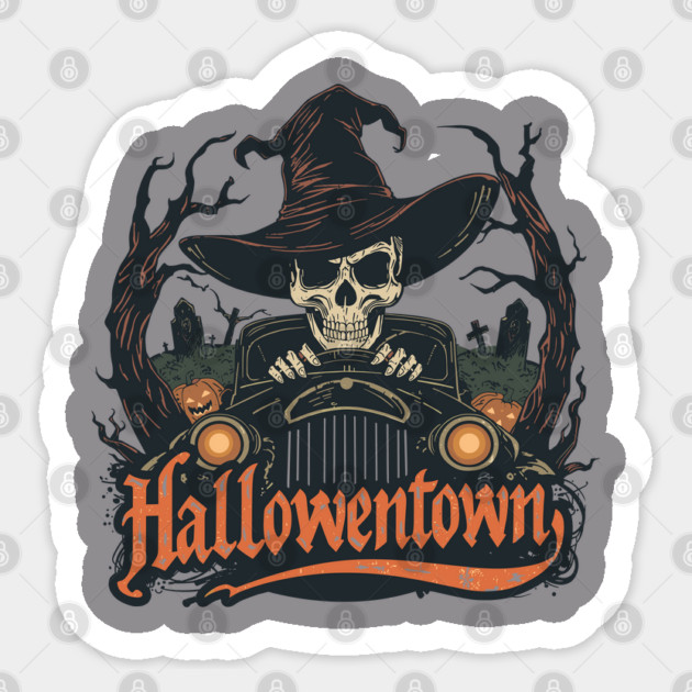 Halloweentown-Ghostly-Taxi-in-Halloweentown Sticker by JessArty