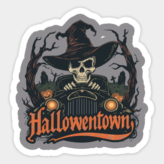 Halloweentown-Ghostly-Taxi-in-Halloweentown Magnet by JessArty