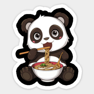 Smiling Panda Ramen Lover – Kawaii Anime Style Sticker