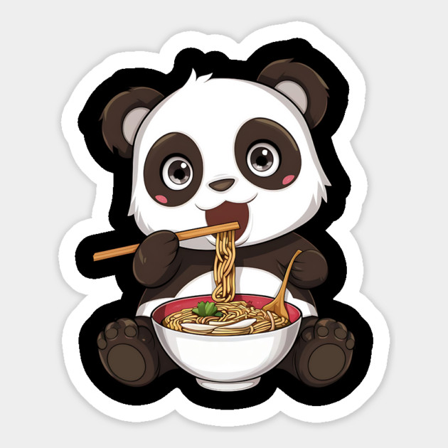 Smiling Panda Ramen Lover – Kawaii Anime Style Magnet by Inkarti