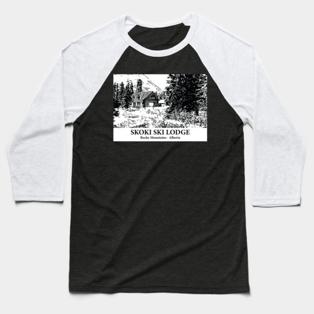 Skoki Ski Lodge - Rocky Mountains Baseball T-Shirt by Lakeric