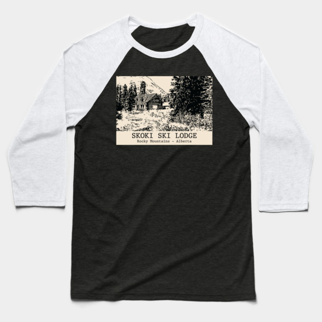 Skoki Ski Lodge - Rocky Mountains Baseball T-Shirt by Lakeric