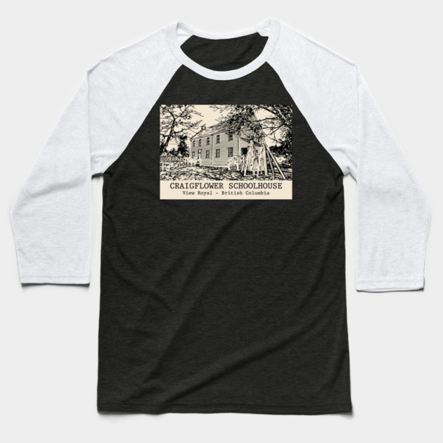 Craigflower Schoolhouse - View Royal BC Baseball T-Shirt by Lakeric