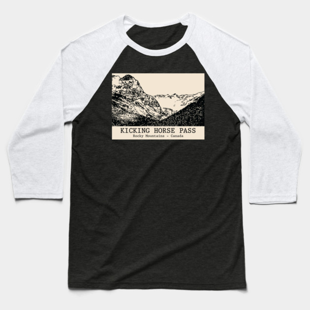 Kicking Horse Pass - Rocky Mountains Baseball T-Shirt by Lakeric