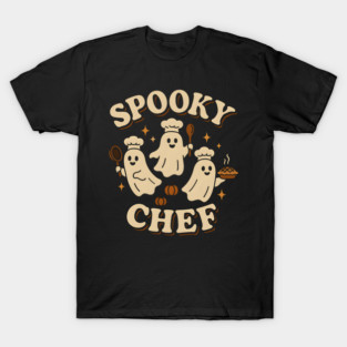 Spooky Chef Ghost Halloween Shirt | Funny Cooking Costume Gift T-Shirt