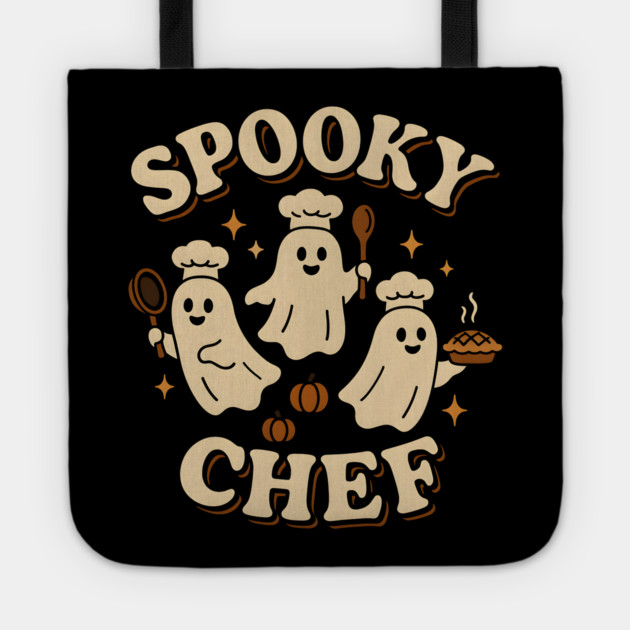 Spooky Chef Ghost Halloween Shirt | Funny Cooking Costume Gift Tote by MakerMind8.2