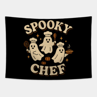 Spooky Chef Ghost Halloween Shirt | Funny Cooking Costume Gift Tapestry