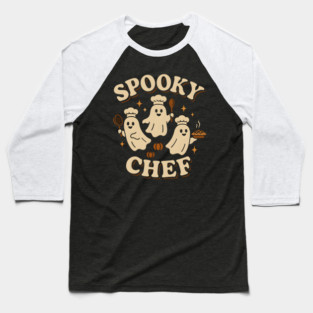 Spooky Chef Ghost Halloween Shirt | Funny Cooking Costume Gift Baseball T-Shirt