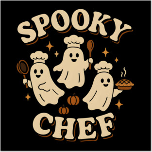 Spooky Chef Ghost Halloween Shirt | Funny Cooking Costume Gift Posters and Art