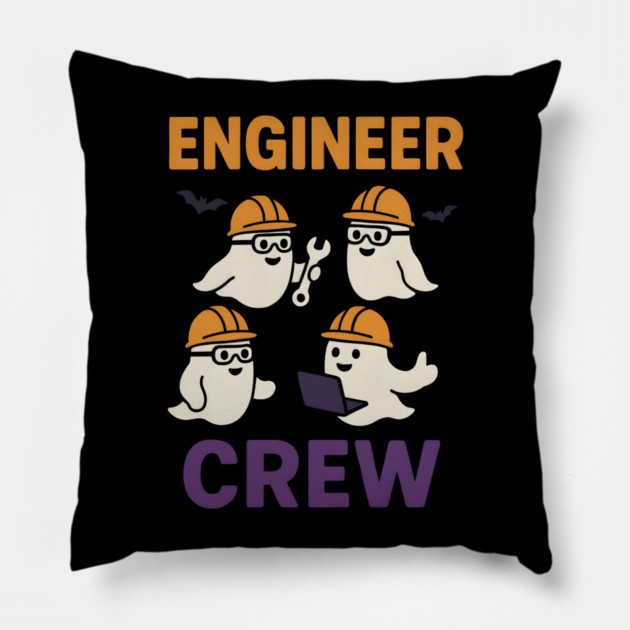 Engineer Crew Ghost Halloween Shirt | Funny STEM Student Gift Pillow by MakerMind8.2