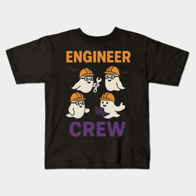 Engineer Crew Ghost Halloween Shirt | Funny STEM Student Gift Kids T-Shirt by MakerMind8.2