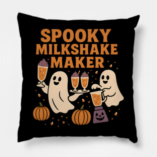 Spooky Milkshake Maker Ghost Halloween Shirt | Funny Foodie Gift Pillow