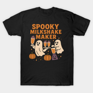 Spooky Milkshake Maker Ghost Halloween Shirt | Funny Foodie Gift T-Shirt