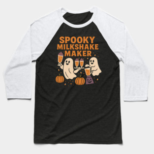 Spooky Milkshake Maker Ghost Halloween Shirt | Funny Foodie Gift Baseball T-Shirt