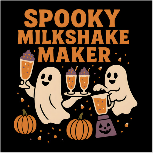 Spooky Milkshake Maker Ghost Halloween Shirt | Funny Foodie Gift Wall Art by MakerMind8.2