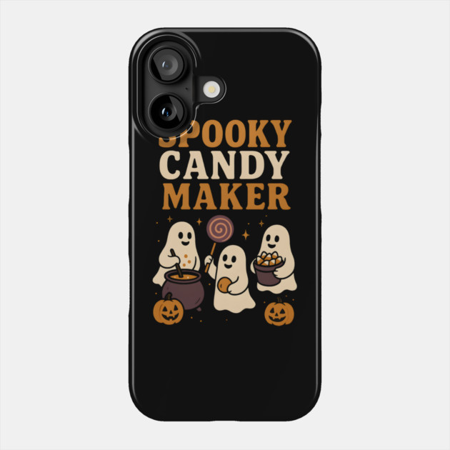 Spooky Candy Maker Ghost Halloween Shirt | Funny Trick or Treat Gift Phone Case by MakerMind8.2
