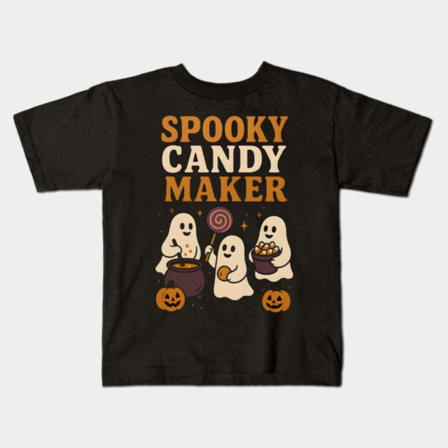 Spooky Candy Maker Ghost Halloween Shirt | Funny Trick or Treat Gift Kids T-Shirt by MakerMind8.2