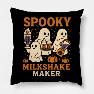 Spooky Milkshake Maker Ghost Halloween Shirt | Cute Foodie Gift Pillow