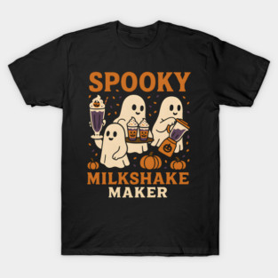 Spooky Milkshake Maker Ghost Halloween Shirt | Cute Foodie Gift T-Shirt