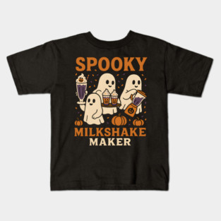 Spooky Milkshake Maker Ghost Halloween Shirt | Cute Foodie Gift Kids T-Shirt