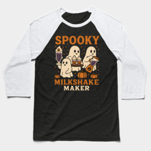 Spooky Milkshake Maker Ghost Halloween Shirt | Cute Foodie Gift Baseball T-Shirt