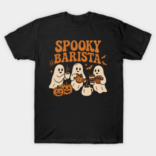Spooky Barista Ghost Halloween Shirt | Funny Coffee Lover Gift T-Shirt