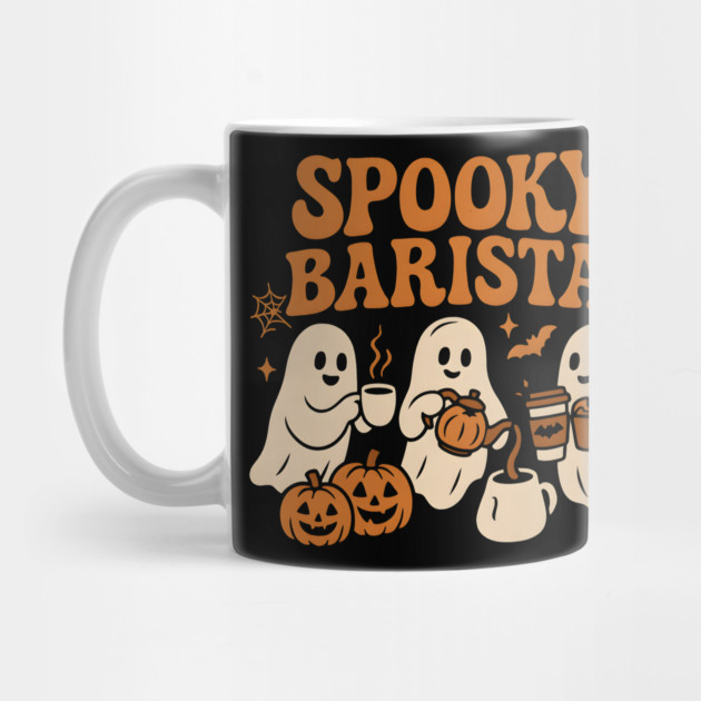 Spooky Barista Ghost Halloween Shirt | Funny Coffee Lover Gift by MakerMind8.2