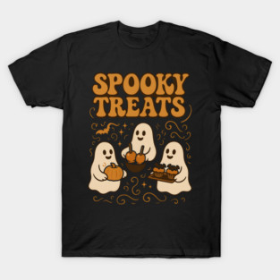 Spooky Treats Ghost Halloween Graphic | Cute Foodie Holiday Gift T-Shirt